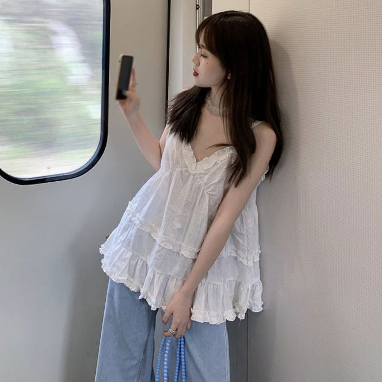 激安挑戦!! Camisole For Women Tank Tops Korean Style Sweet Casual Clothing