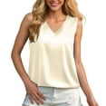 thumbnail image 1 of Camisole Tank Tops for Women Fashion Solid Satin Vest V Neck Silk Vest Clothes Outfits 2025, 1 of 4