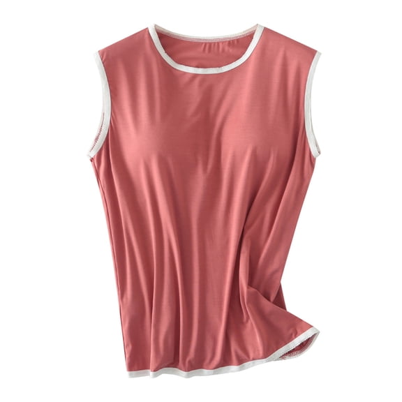 Camisole Tank Tops for Women Lace Short Sleeve With Breast Pad Cup Half Sleeve Vest T Shirt Bra Home Slim Fit Basic Casual Summer Cami Top