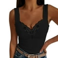 thumbnail image 1 of Camisole Tank Tops for Women Lace V Neck Vest Solid Strap Plus Size Summer Sleeveless Tops, 1 of 8
