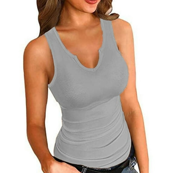 Camisole Tank Tops for Women Ribbed V V Neck Solid Color Summer Basic Slim Cute Tops 2025