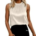 thumbnail image 1 of Camisole Tank Tops for Women Satin With Lace Trim Versatile Blouses Spring Stylish Slim Fit Basic Casual Summer Cami Top, 1 of 5