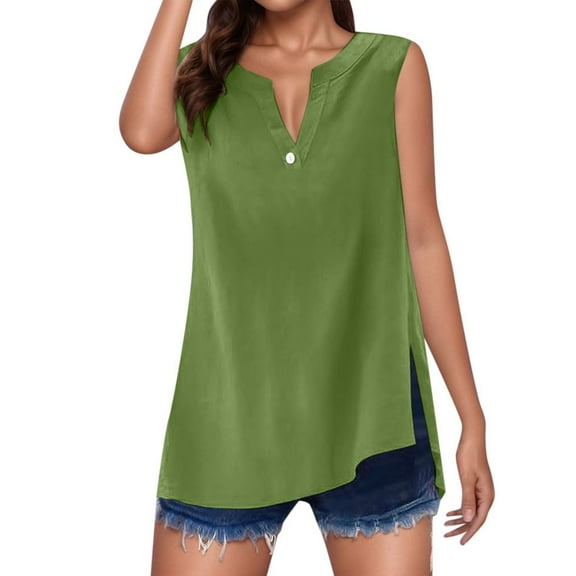 Camisole Tank Tops for Women Solid Color Linen Vest Loose V Neck Y2K Cami Undershirts