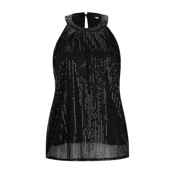 Camisole Tank Tops for Women Solid Color Sequin Micro Elastic Sequin Vest Trendy Sleeveless Summer Tops Clothes Outfits 2025