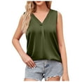 thumbnail image 1 of Camisole Tank Tops for Women V Neck Soild Color Satin Vest Shirt Fashionable Summer Y2K Going Out Basic Cami Shirt, 1 of 5