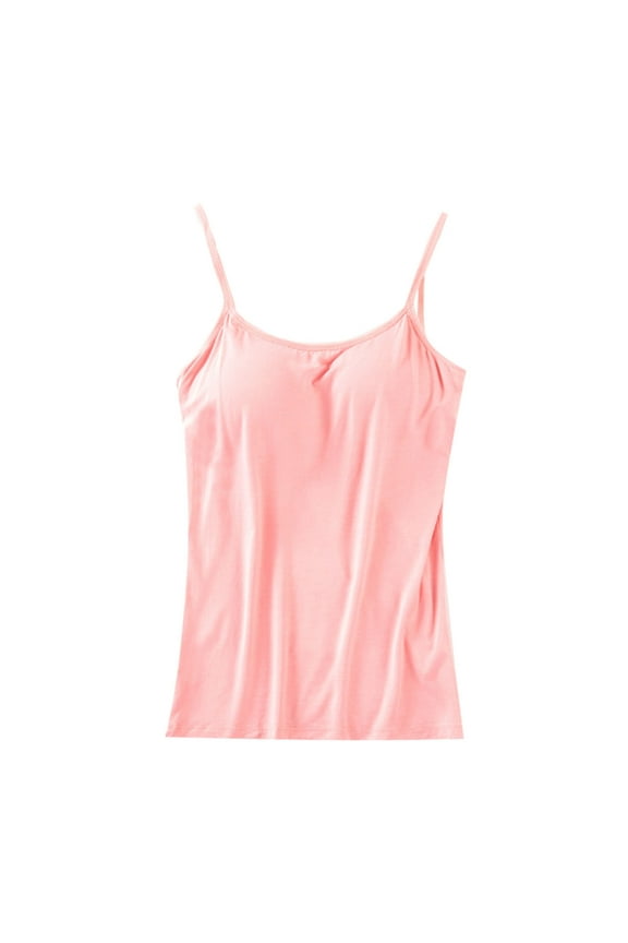 Camisole Tops For Women Bras Top For Women Tank Tops Adjustable Strap Sleeveless Basic Solid Camisole V Neck Camisole With Built In Padded Bra Vest
