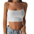 thumbnail image 1 of Camisole Tops For Women Fashion Women Sleeveless Vest Ladies Solid Camis Slim Short Tank Tops, 1 of 5