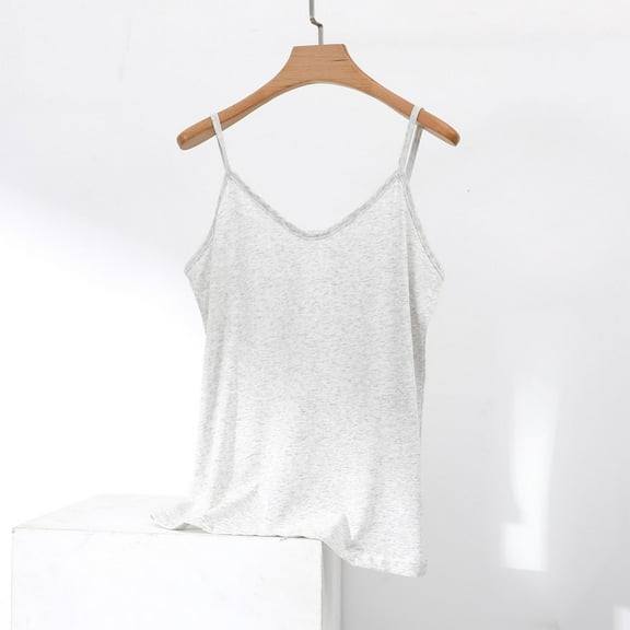 Camisole Tops for Women Sleeveless Tops Solid Color V-Neck Base Underwear Pajama Vest Spaghetti Strap Tank Shirt