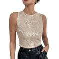 thumbnail image 1 of Camisole Tops For Women Women's Sparkly Sequin Crop Tank Top Sleveless Going Out Tops, 1 of 7