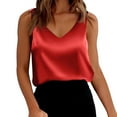 thumbnail image 1 of Camisole Tops For Women Womens Silk Satin Tank Tops V Neck Casual Solid Sleeveless Camisole Blouses Summer Basic Work Shirt, 1 of 7