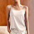 thumbnail image 1 of Camisole Tops Womens Soft Silk Satin Tank Top Spaghetti Strap Casual Cami Sleeveless Blouses Summer Basic Shirt (Medium, White), 1 of 4