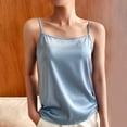 thumbnail image 1 of Camisole Tops Womens Soft Silk Satin Tank Top Spaghetti Strap Casual Cami Sleeveless Blouses Summer Basic Shirt (XX-Large, Light Blue), 1 of 3