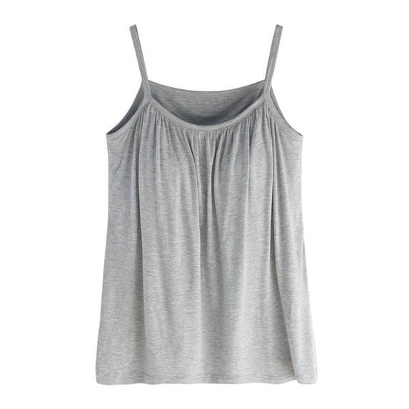 Camisole Tops for Women Built In Bra Sleeveless Soft Stretch Yoga Shirt Adjustable Spaghetti Strap Basic Tanks Y2k Going Out Tops