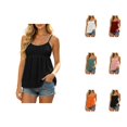 thumbnail image 1 of Camisole Tops for Women Eyelet Embroidery Spaghetti Strap Empire Waist Sleeveless Peplum Summer Casual Tank Tops, 1 of 7