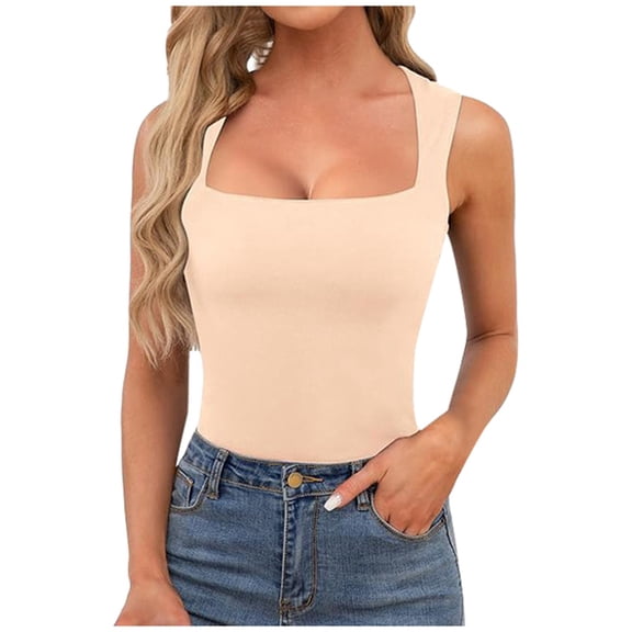 Camisole Tops for Women,Ladies Hot Girl Camisole Summer Sleeveless Slim Fit Brushed Top Vest Camisole,Womens Tops,XL,Z01 Light Yellow