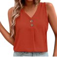 thumbnail image 1 of Camisole Tops for Women Sleeveless Solid Color V Neck Buttoned Casual Vest Womens Summer Tank Tops, 1 of 4