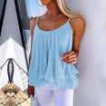 thumbnail image 1 of Camisole Tops for Women Summer Chiffon Scoop Neck Tank Tops Adjustable Spaghetti Strap Sleeveless Beach Loose Layered Flowy Tops, 1 of 5