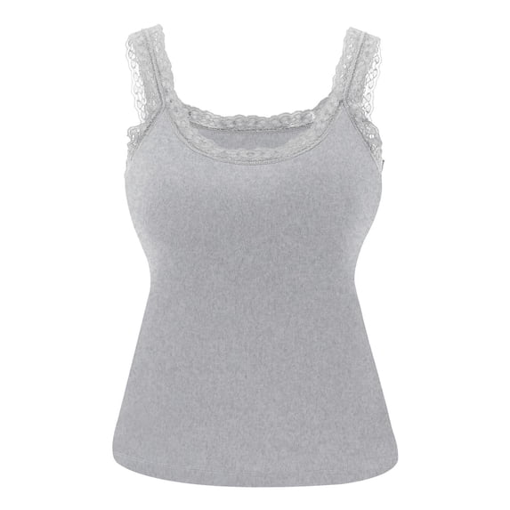 Camisole Tops for Women Tank Tops with In Bras Lace Spaghetti Strap Camisole Casual Padded Sleeveless Ribbed Shirts
