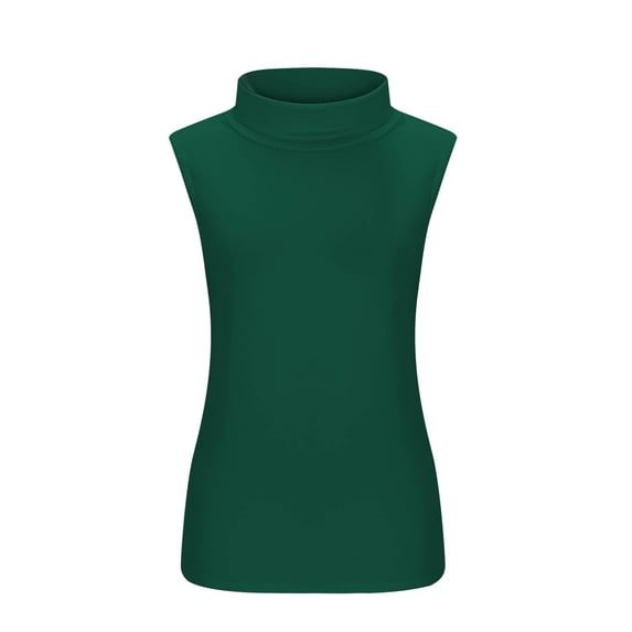 Camisole Tops for Women Top Tee Fit Turtleneck Slim Blouse Shirt Sleeveless Solid Blouse Features: Womens Summer Tank Tops