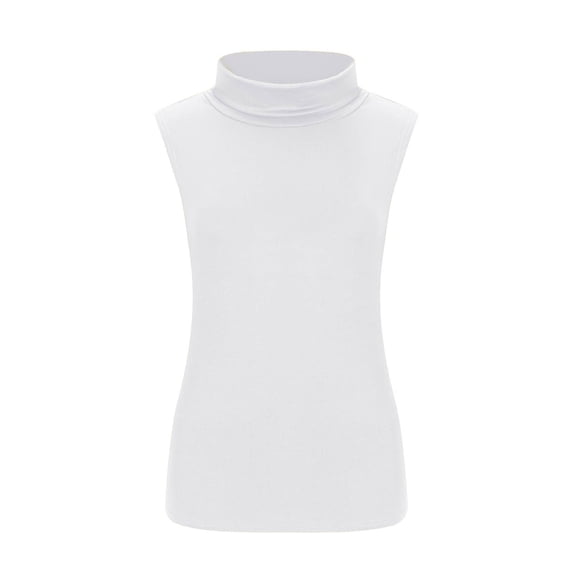 Camisole Tops for Women Top Tee Fit Turtleneck Slim Blouse Shirt Sleeveless Solid Blouse Features: Womens Summer Tank Tops