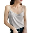 thumbnail image 1 of Camisole Tops for Women, Women's Low Cut Lace Trim Cami Tank Top Loose Spaghetti Strap Camisole Summer Going Out Office Shirts, 1 of 4
