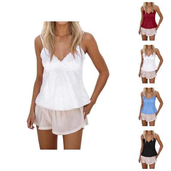 Camisole Tops for Women Y2k V Neck Lace Neckline Backless Spaghetti Strap Cami Tank Tops Summer Outfits