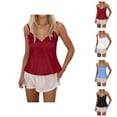 thumbnail image 1 of Camisole Tops for Women Y2k V Neck Lace Neckline Backless Spaghetti Strap Cami Tank Tops Summer Outfits, 1 of 4