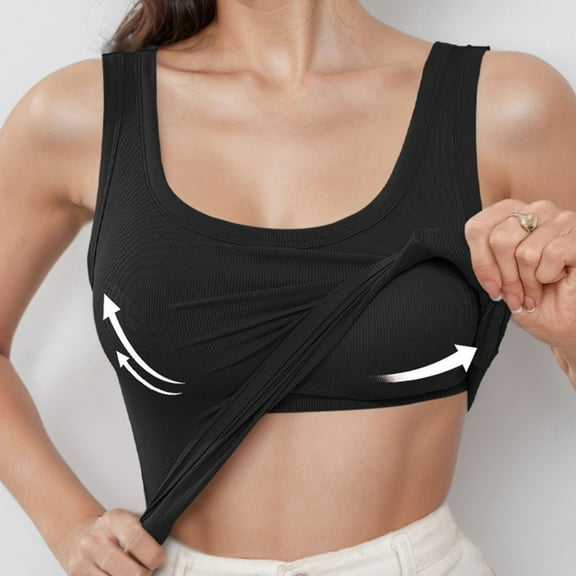 Camisole Tops for Womens Cotton Camisole Adjustable Camisole with Frame Bra Stretch Undershirt