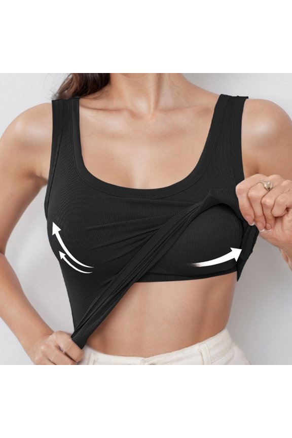 Camisole Tops for Womens Cotton Camisole Adjustable Camisole with Frame Bra Stretch Undershirt