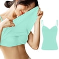 thumbnail image 1 of Camisole Tops with Built-in Bra for Women Sleeveless Spaghetti Straps V Neck Twist Front with Slim Fit Casual Summer High Elastic Cami Shirts, 1 of 6