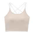 thumbnail image 1 of Camisole for Women Padded Seamless Crop Tank Top Crisscross Bralette Adjustable Spaghetti Strap Yoga Bra, 1 of 8