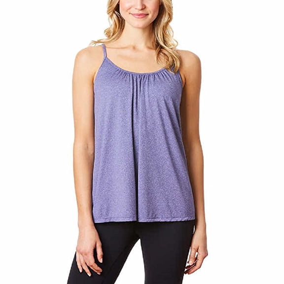 Camisole with Build In Bra by 32 Degrees Cool Easy Comfort Easy Wear (X-Large, H Deep Purpel)