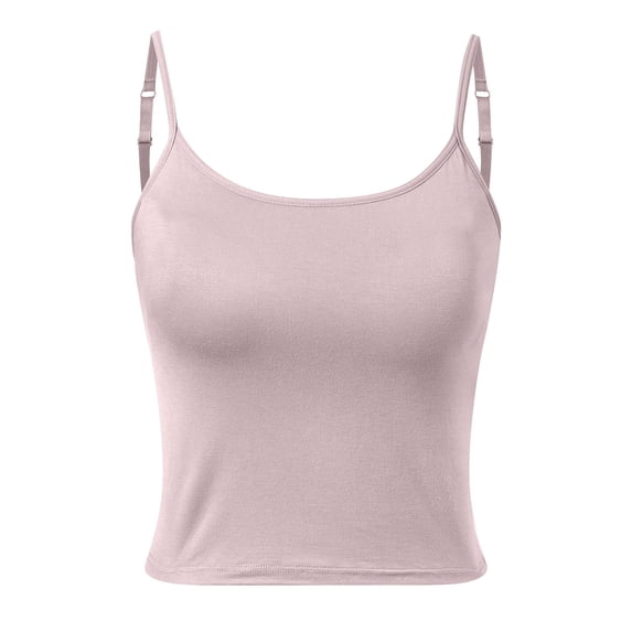 Camisole with Built In Bra 2 In 1 Comfy Lightweight Built In Padded Bra Adjustable Spaghetti Strap Basic Workout Tank Tops