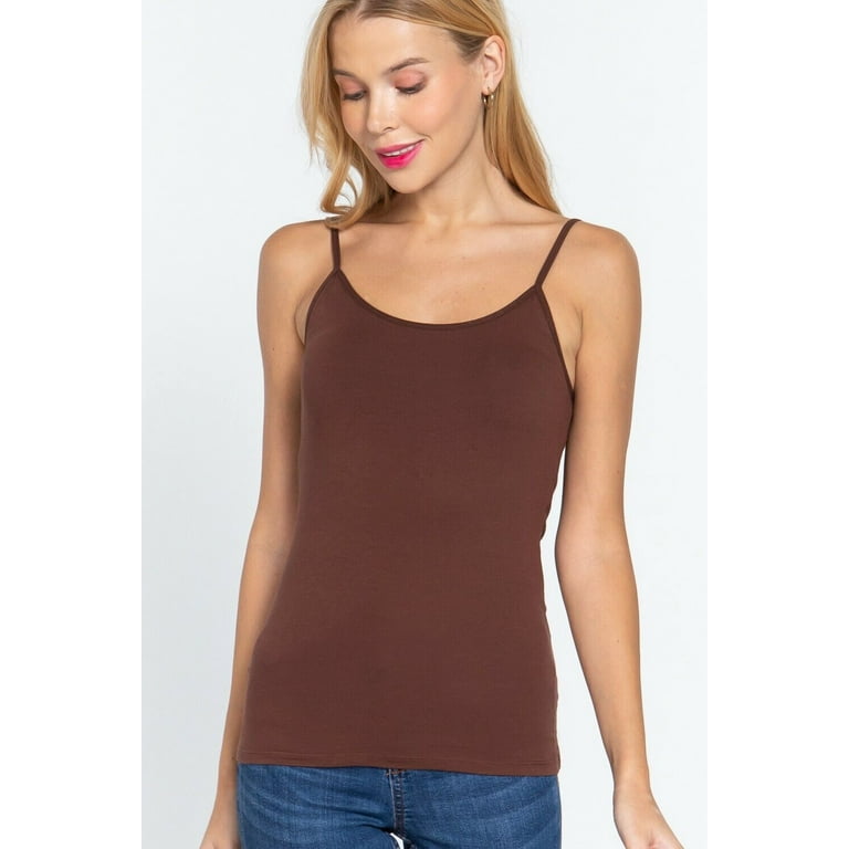 CAMI Camisole with Built in Shelf BRA Adjustable Spaghetti Strap Cotton  Tank Top