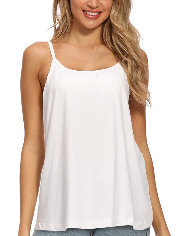 Camisoles for Women with Built in Bra Adjustable Strap Tank Tops Cami Sleeveless Summer Tops for Workout Sleeping Traveling