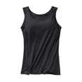 thumbnail image 1 of Camisoles for Women with Built in Bras Plus Size Tank Tops Padded Cami Adjustable Strap Sleeveless Sports Bras Casual Undershirt Black XL, 1 of 3