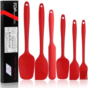 Silicone Spatula 6-Piece Set, Integrated Seamless Design, 480 F Heat Resistance, Non-Stick Spatula Cooking, Baking and Stirring Multi-Purpose Kitchenware (Red)
