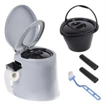 Camkey Portable Travel Camping Toilet, 5.3 Gallon, Gray