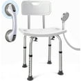 Camkey Shower Chair for Inside Shower, Shower Bench with Back and Arms