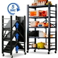 Foldable 5-Tier Metal Rack Shelving Unit, Heavy Duty Garage Storage ...