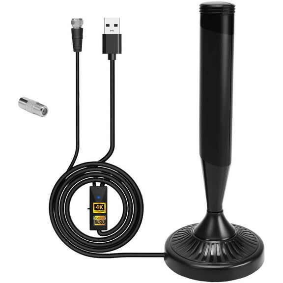 Camkey HDTV Antenna 4K 1080P Resolution, 90-120 Miles Range, HDTV, VHF UHF Channels with Amplifier Signal Booster - 16.4 FT Premium Coaxial Cable