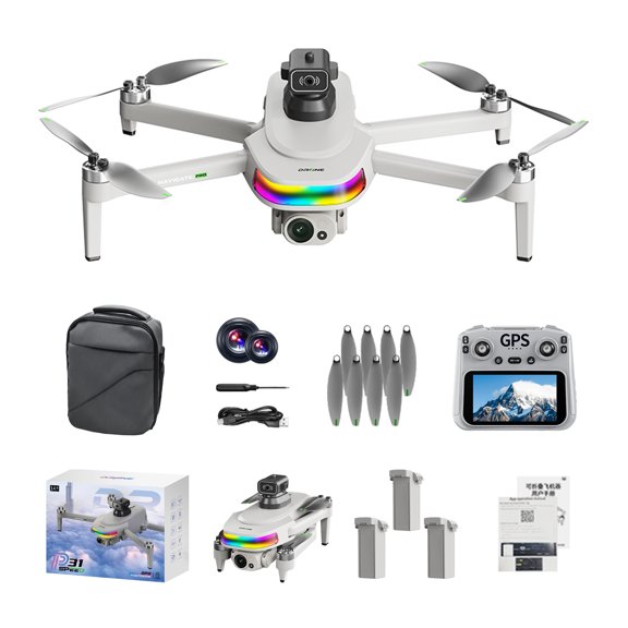 Camlekor 4K Foldable GPS Drone, Featuring A 5.5-inch Screen Remote Controller, Brushless Motors, Intelligent Obstacle Avoidance, and One-touch Return-to-home; Ideal for Beginners; with 3 Batteries