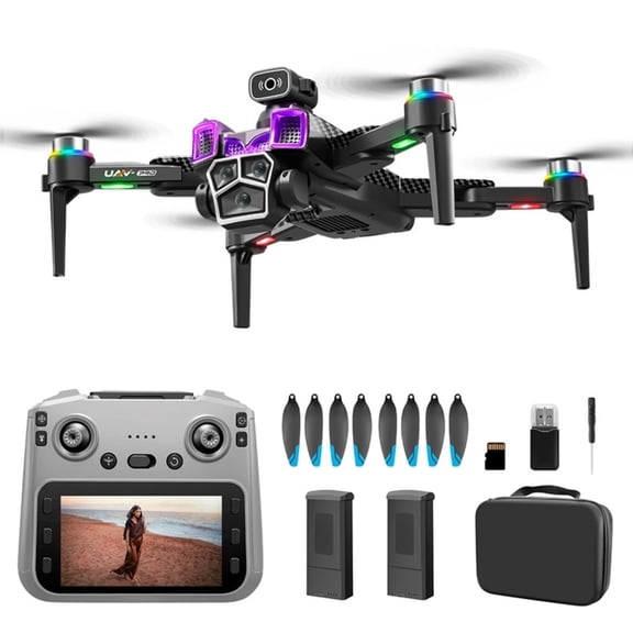 Camlekor A19 GPS Drone with 8K HD Camera for Adults and Beginners, 5.9-inch Large-screen Remote Controller, FPV RC Quadcopter with Brushless Motor, 5G WIFI Transmission, 2 Batteries, Black