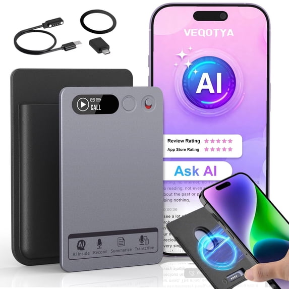 Camlekor AI Voice Recorder Pen with Protective Case Smart Pen Recorder Supporting App Control 152 Languages 64GB Storage Capacity Ideal for Lectures, Meetings, and Calls Gray Model