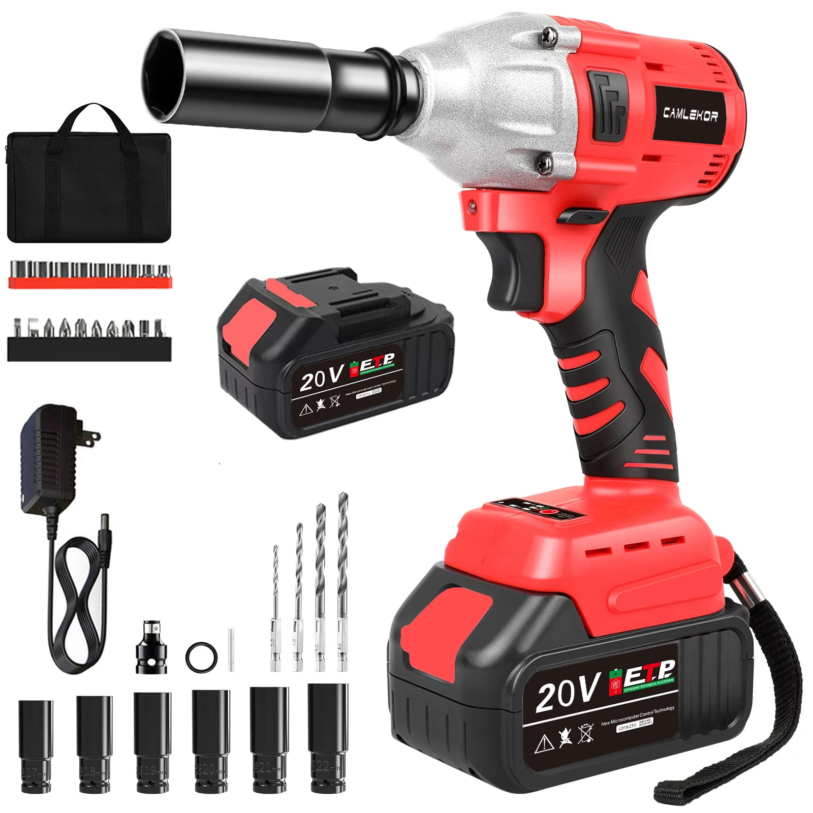 Camlekor Cordless Impact Wrench 1/2 inch Brushless Impact Wrench 20V