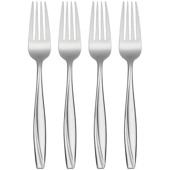Everyday Flatware Dinner Forks 18/0 Stainless Steel, Set of 4, Silver