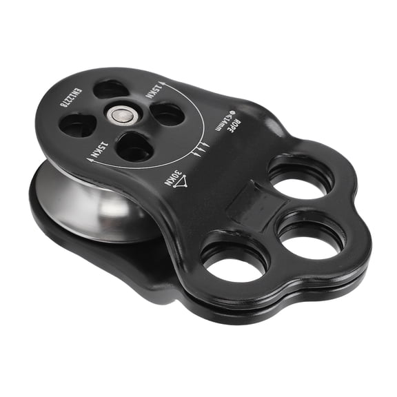 Camnal 30KN 3-Hole Side Plate Climbing Pulley - Heavy Duty Dual Bearing Rescue Equipment for Arborist, Tree Climbing, Rigging & Hauling (Black, 3.7 x 2.6 inches)