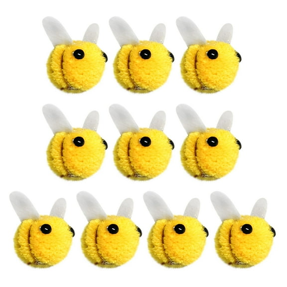 Camnix 10 Set Felt Bees for Crafts, Wool Felt Bumble Bee Plush for Tiered Tray Decoration Party Favors DIY Craft Jewelry Accessory (Yellow)