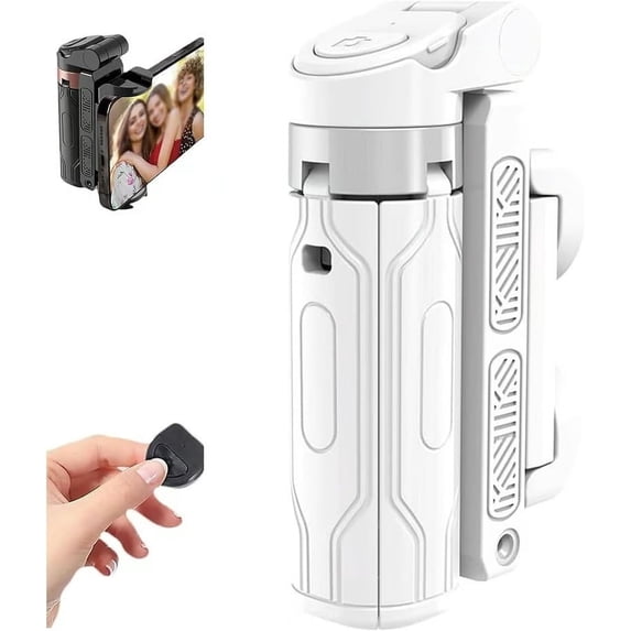 Camnix 4 in 1 Mini Selfie Stick for iPhone, Portable Compact Pocket Selfie Stick Tripod with Bluetooth Remote, 360° Rotation Small Tiny Selfie Stick for Commuting Travel Vlogging