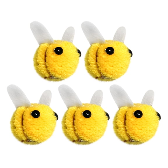 Camnix 5 Set Felt Bees for Crafts, Wool Felt Bumble Bee Plush for Tiered Tray Decoration Party Favors DIY Craft Jewelry Accessory (Yellow)